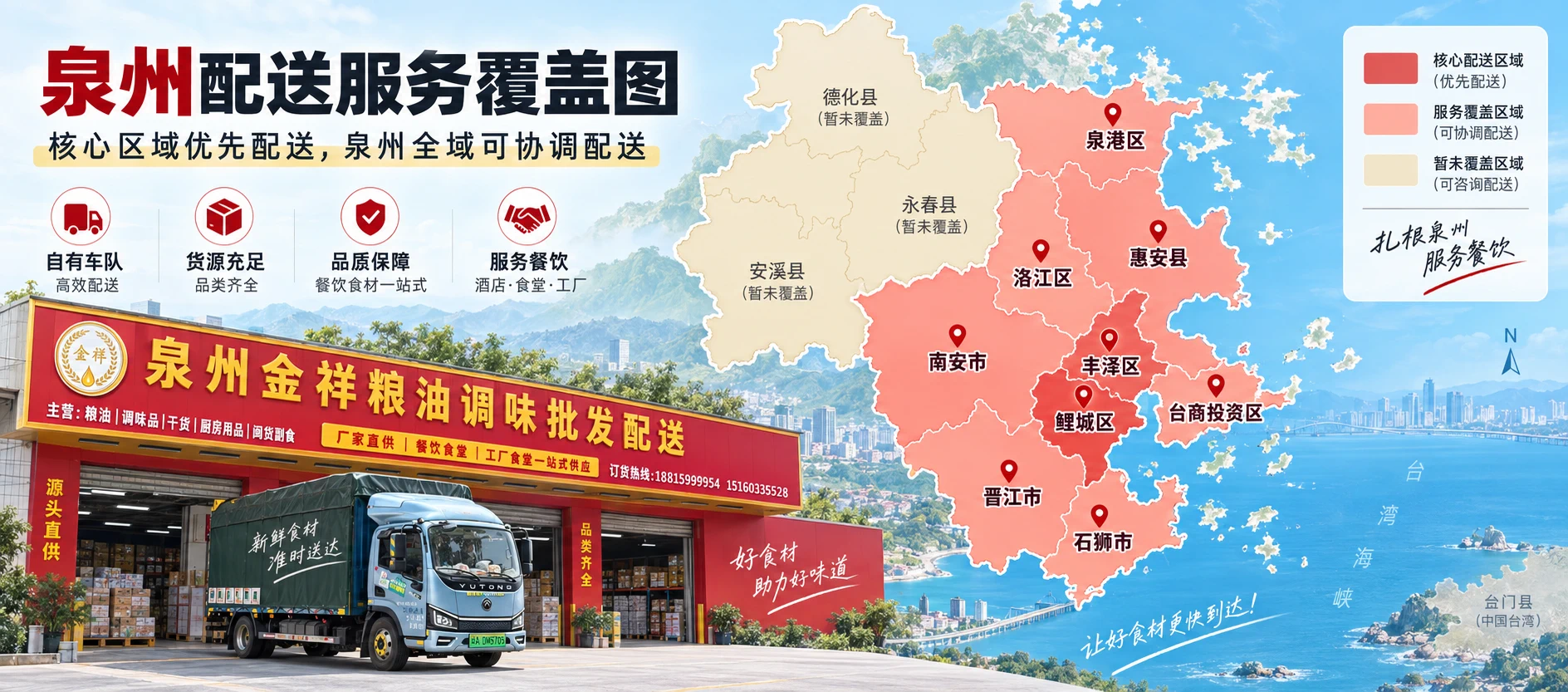 泉州泉州鲤城区粮油调味品配送区域地图